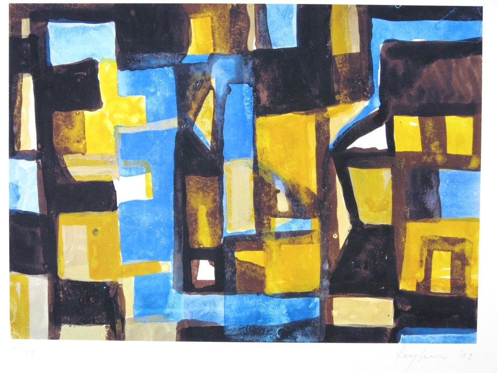 Theo Kuijpers: Giclee, Z.T. (blauw-geel) verkocht voor € 75!