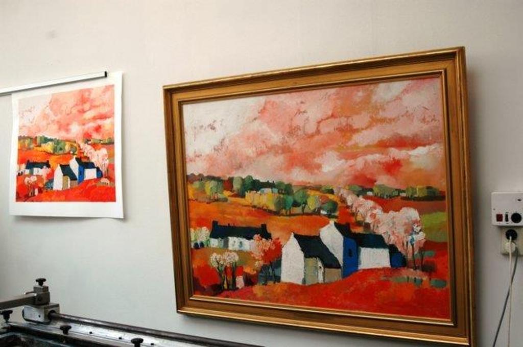 Toon Hermans: Zeefdruk, Heuvelland, Gesigneerd kopen? Bied vanaf 275!