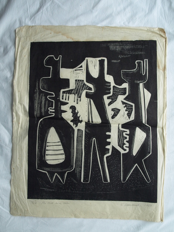 Onduidelijke signatuur : Houtsnede – The Three Wise Men – 1959 - oplage 12 ex. kopen? Bied vanaf 1!
