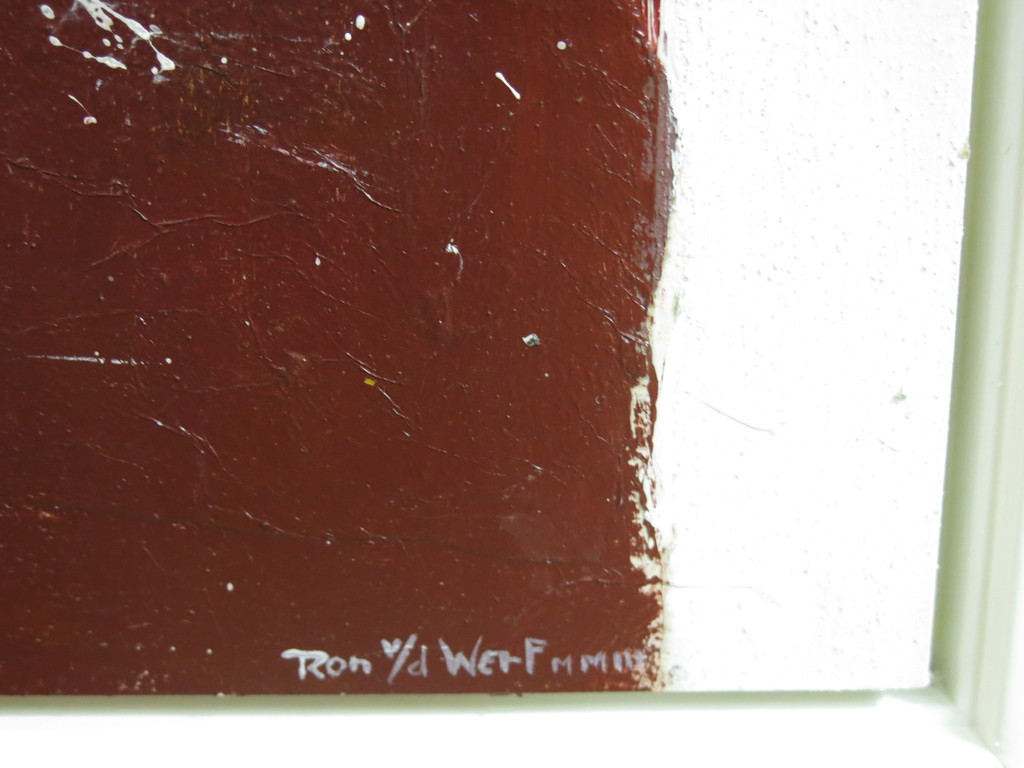 Ron van de Werf: Olieverf op paneel, Zonder Titel -Ingelijst (bijzonder formaat) kopen? Bied vanaf 150!