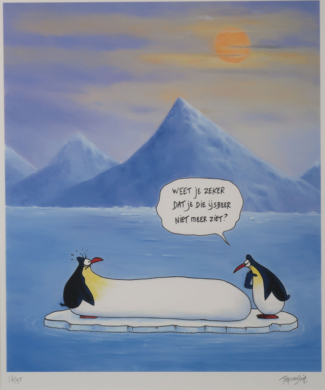 Toon van Driel: Giclee, IJsbeer - Ingelijst kopen? Bied vanaf 35!
