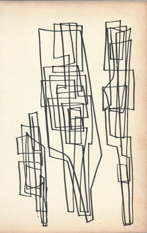 Siep van den Berg: compositie 1, schitterende inkttekening verkocht voor € 75!