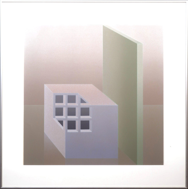 Dirk Huizer: Zeefdruk, Zonder titel - Ingelijst verkocht voor € 46!