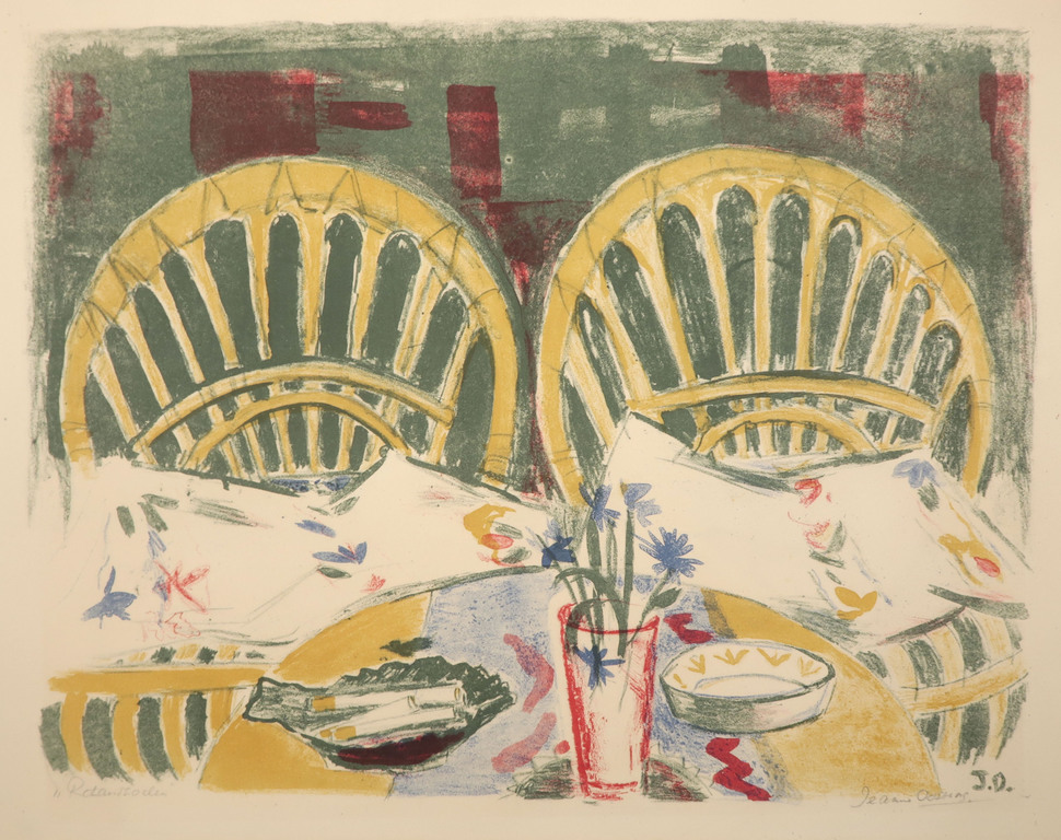 Jeanne Bieruma Oosting: Litho, Rotanstoelen verkocht voor € 50!