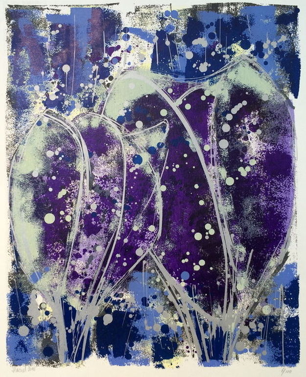 'Paarse krokus' - kleurenzeefdruk, 2000, gesigneerd, oplage 100  kopen? Bied vanaf 1!