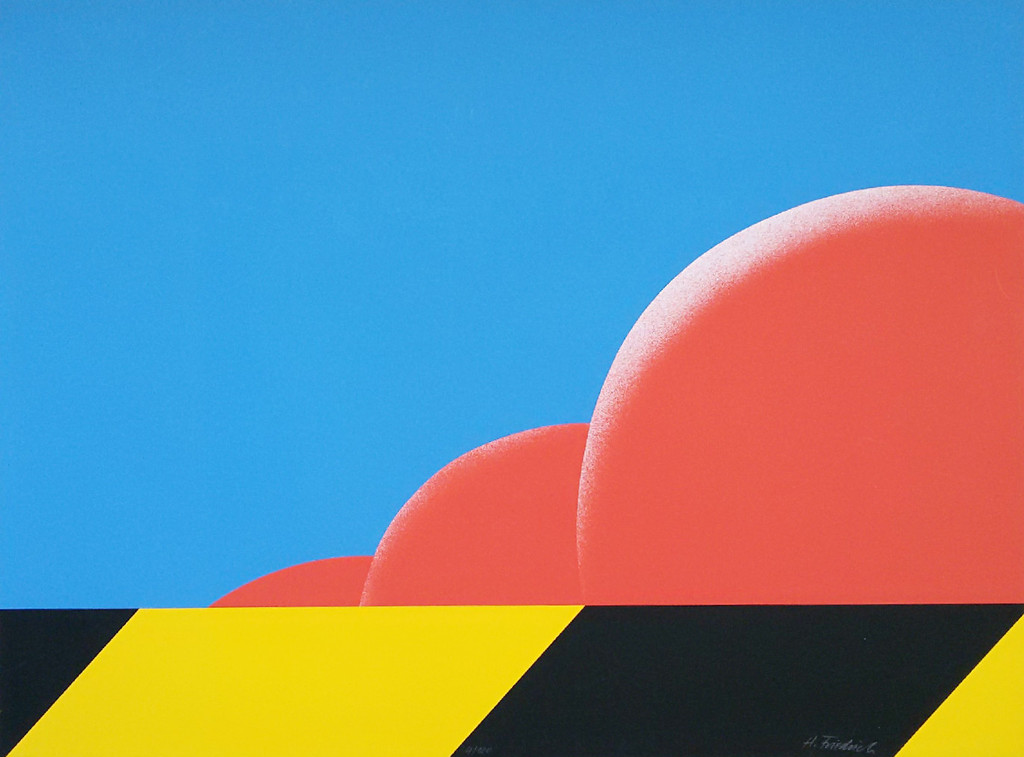 Hans Friedrich - Abstracte compositie, zeefdruk kopen? Bied vanaf 60!