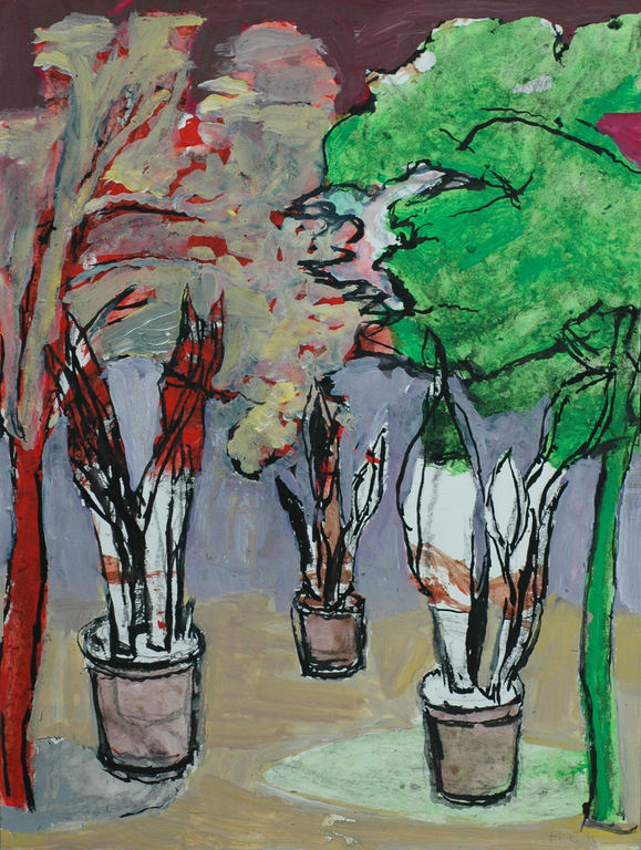 Hans Ebeling Koning, verf en inkt op papier, Vrouwentongen kopen? Bied vanaf 50!