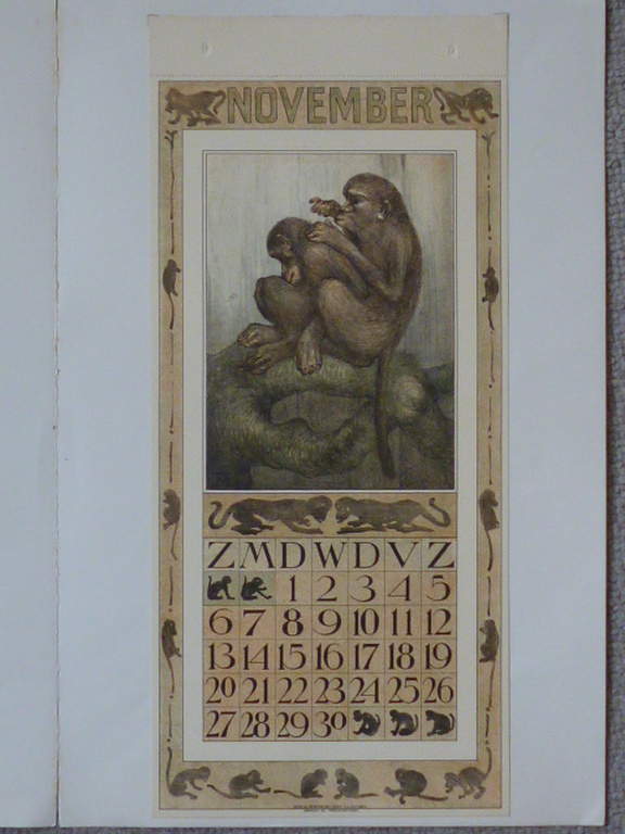Theo van Hoytema - 2x kleurenlitho - Circusaap en Vlooiende apen kopen? Bied vanaf 30!