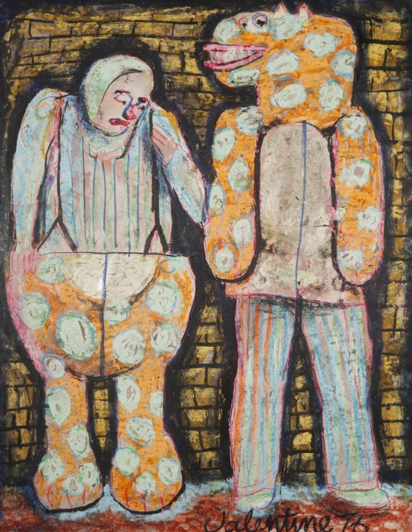 Jim Valentine: Krijttekening en ecoline, Zonder titel kopen? Bied vanaf 40!