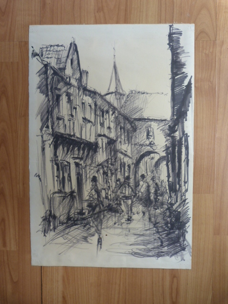 Jobst Heinrich Frese ( 1914 - 1986 ) - 3 x  tekening/aquarel kopen? Bied vanaf 1!