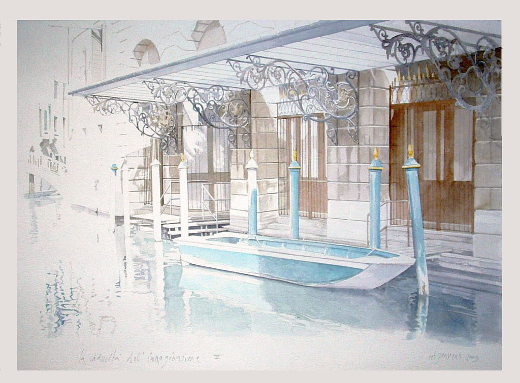 Rob Janssens - Aquarel - La Caducitá dell'Immaginazione verkocht voor € 175!