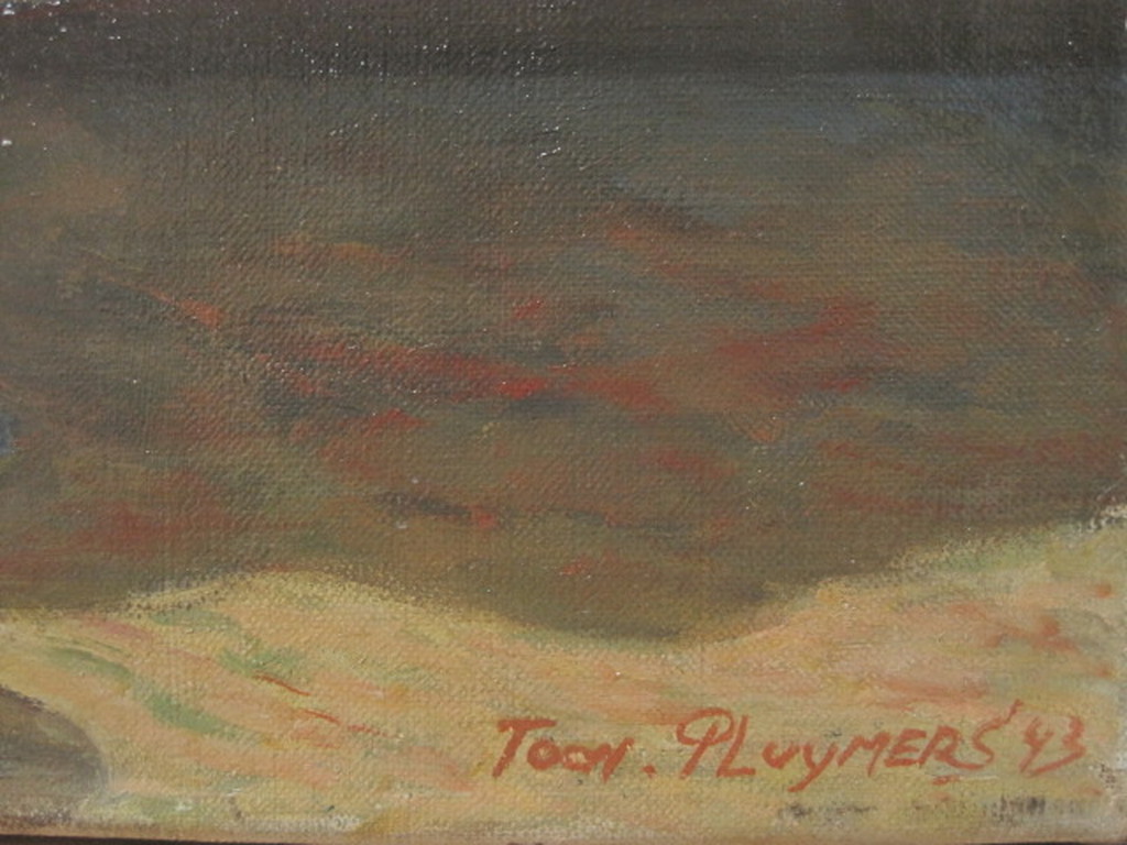 Toon Pluijmers 1910-1967 olieverf "vrouw aan tafel" 1943 gedateerd kopen? Bied vanaf 1!