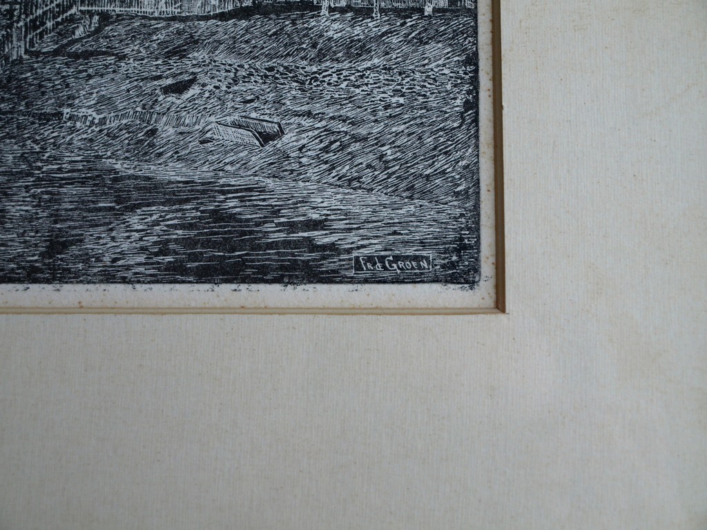 Frans de Groen :  2 Etsen , Dag en Nacht â�� ingelijst â�� ca 1945 kopen? Bied vanaf 35!