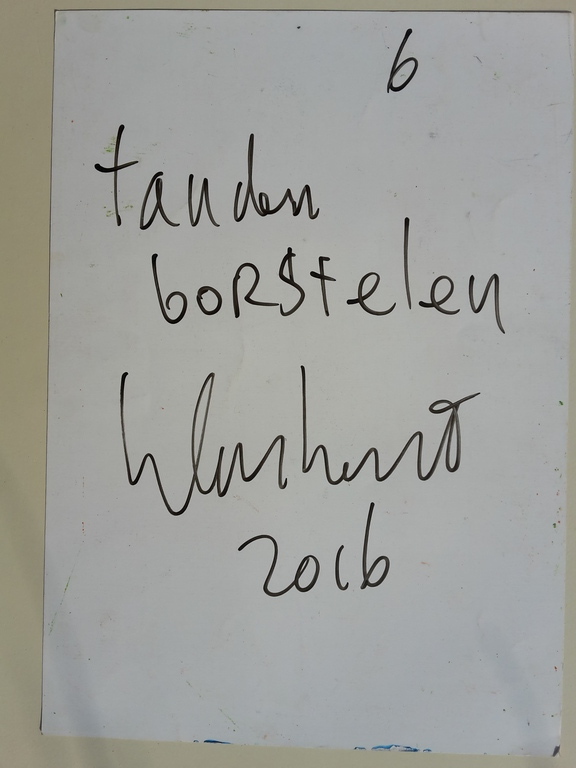 Peter Klashorst - gemengde techniek op papier - Tanden borstelen kopen? Bied vanaf 55!