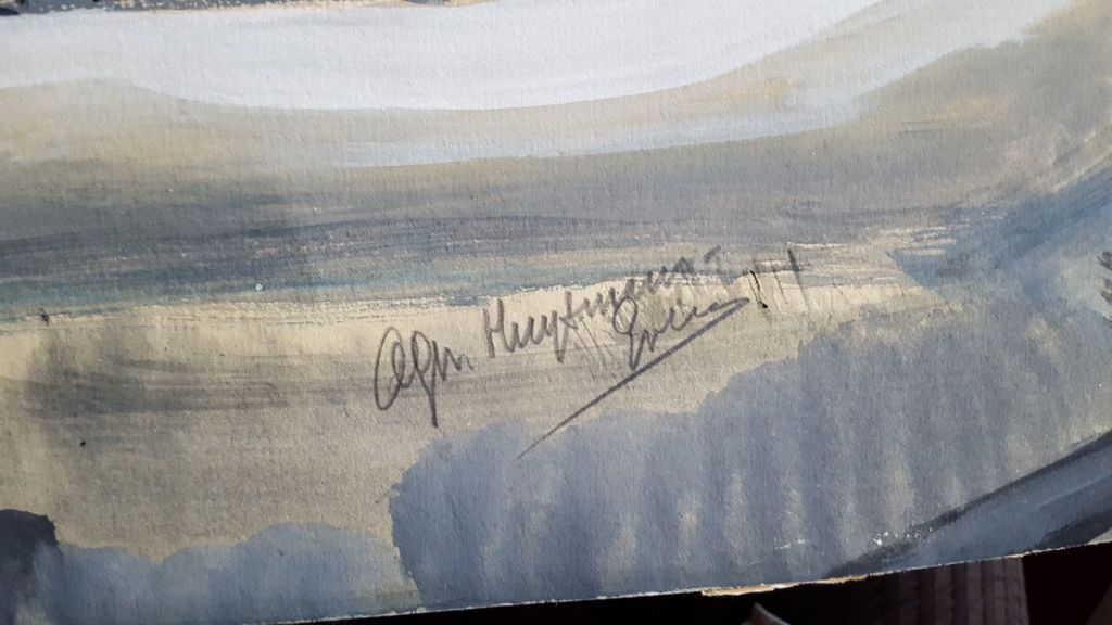 A. Huijsmans-evers: Aquarel, bouw van Coentunnel. kopen? Bied vanaf 1!