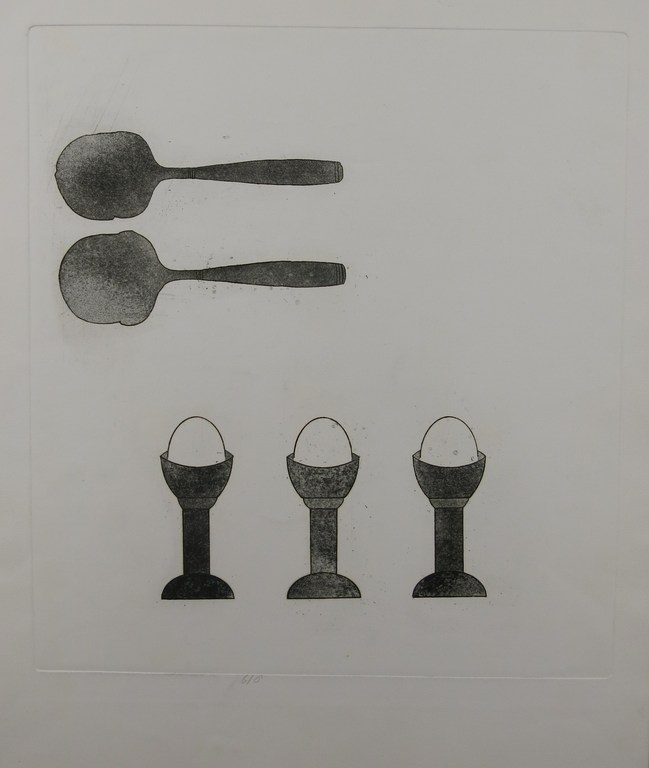 Renee Bouws: Ets/Aquatint, Drie eieren kopen? Bied vanaf 1!