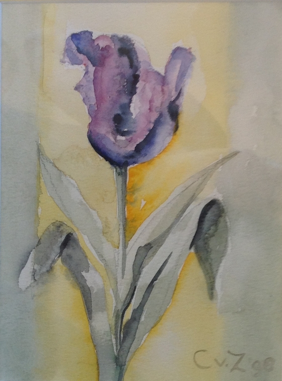 Aquarel, Paarse Tulp kopen? Bied vanaf 1!