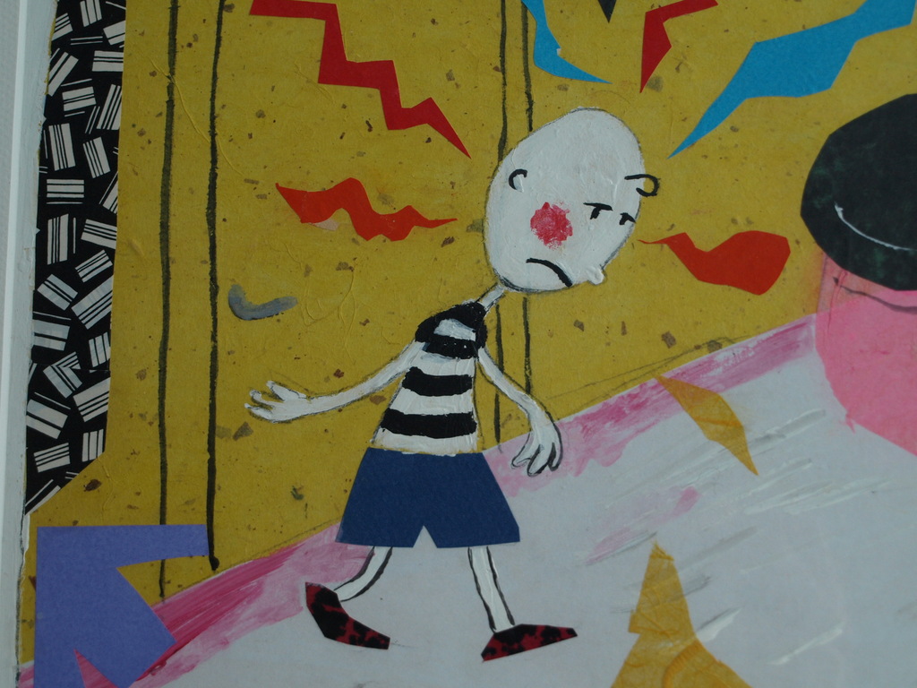 Daan Remmerts de Vries: Acryl en collage , Het leven is raar 9 – Ingelijst -1997 kopen? Bied vanaf 75!