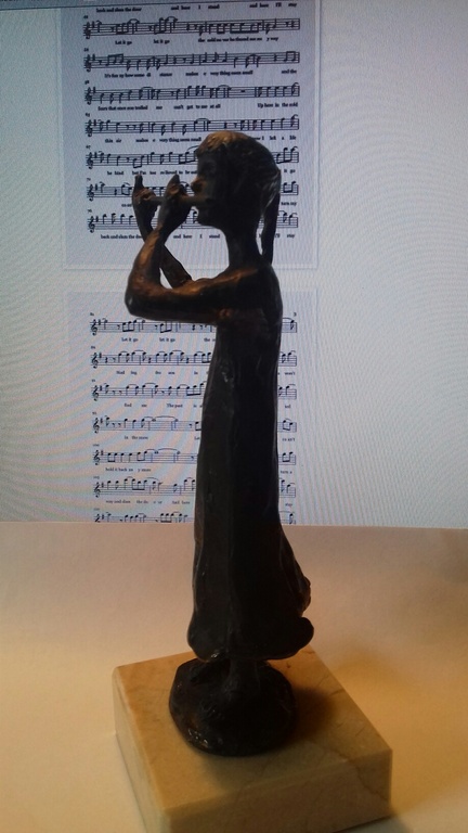 Verbronsde sculptuur op marmeren sokkel ** EEN VROLIJKE NOOT ** kopen? Bied vanaf 26!