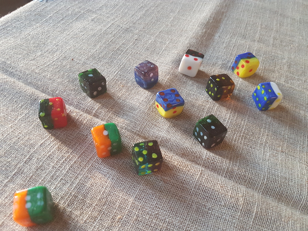Dobbelen in Murano glas set van 12 pz - 1975/80 kopen? Bied vanaf 1!