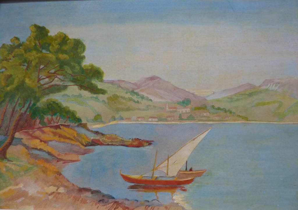 Zuid Europees landschap in de stijl van Filarski ca. 1925 verkocht voor € 40!