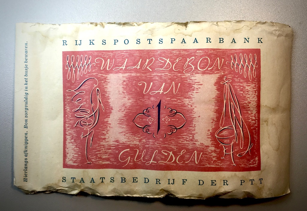 Rijkspostspaarbank - twee reclamezuil spaarpotten met grafiek kopen? Bied vanaf 9!