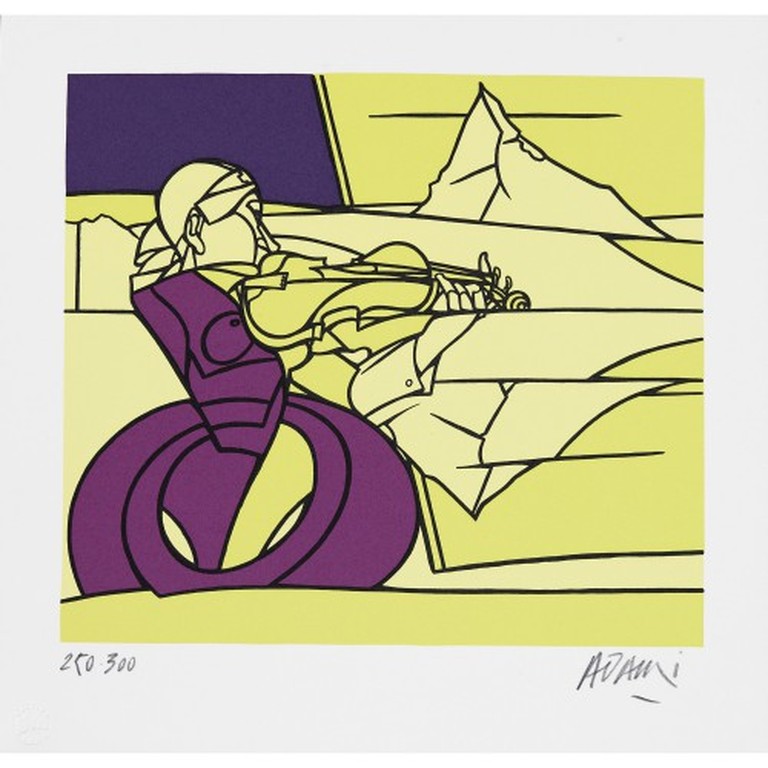 Valerio Adami: Zeefdruk, Studio per fantasia per violino verkocht voor € 40!
