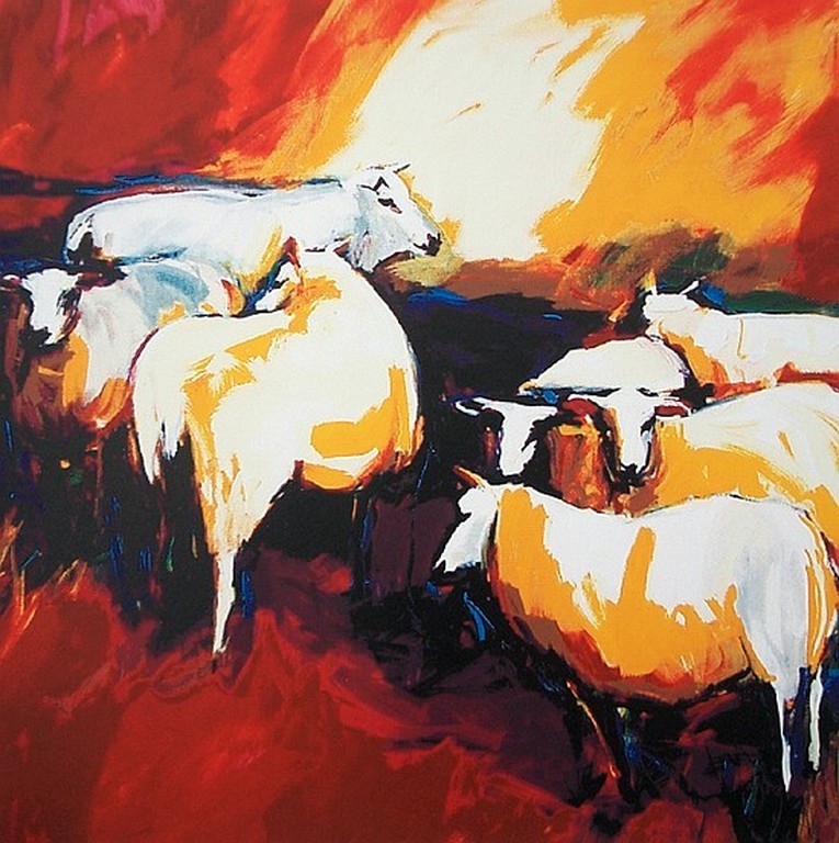 Geerda Elfring, zeefdruk SCHAPEN kopen? Bied vanaf 90!