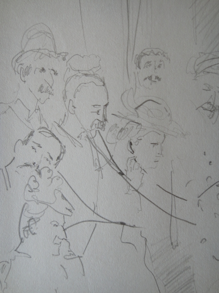 Jan Prins (1956) - tekening - luisterend gezelschap in het buitenland kopen? Bied vanaf 1!