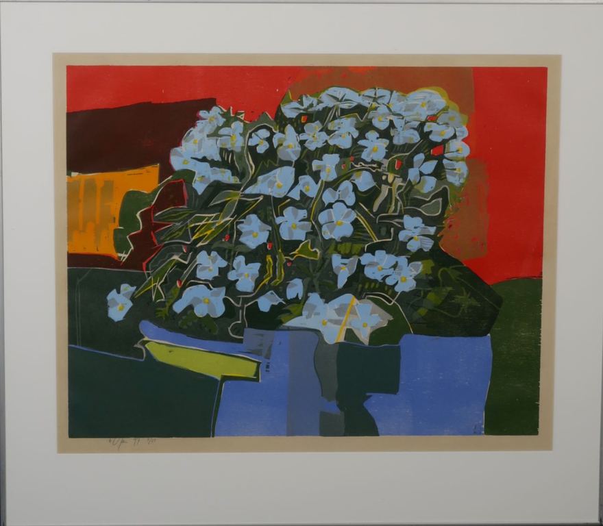 Vincent van Ojen: Lino, Viooltjes - Ingelijst verkocht voor € 45!