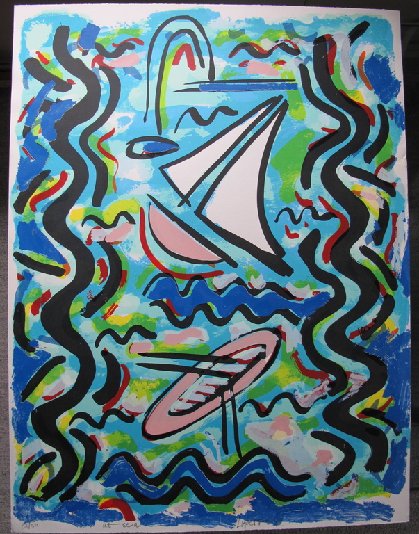 Bettina Lopetro, zeefdruk: At Sea verkocht voor € 50!