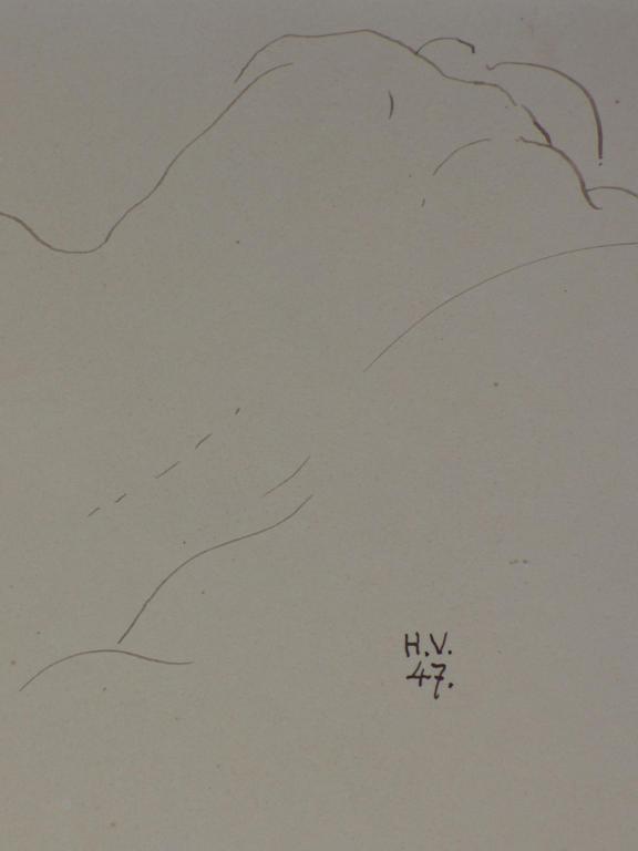 Hendrik Voskuijl, Liggend Naakt, Pentekening kopen? Bied vanaf 40!