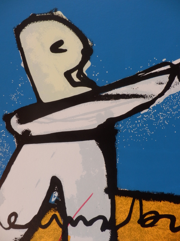 HERMAN BROOD, Gelimiteerde en HANDGESIGNEERDE Zeefdruk  GOLFER kopen? Bied vanaf 195!