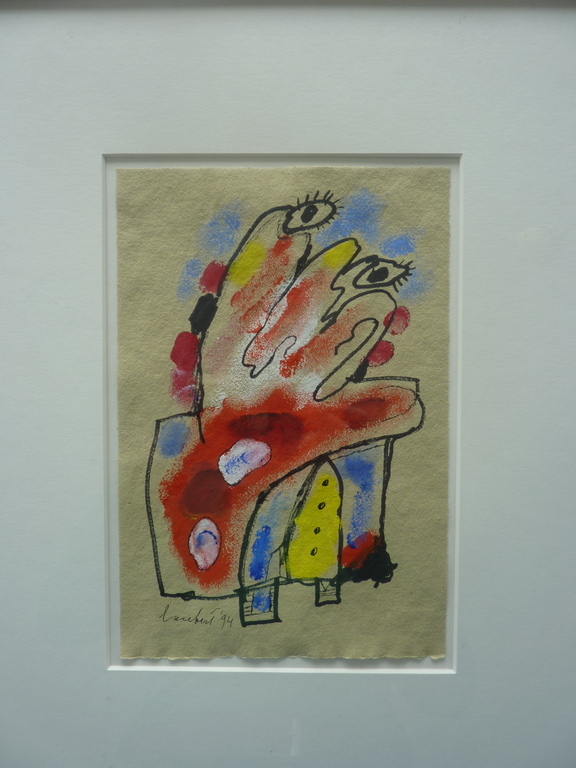 Lucebert Kleurengouache met boek en foto verkocht voor € 1650!