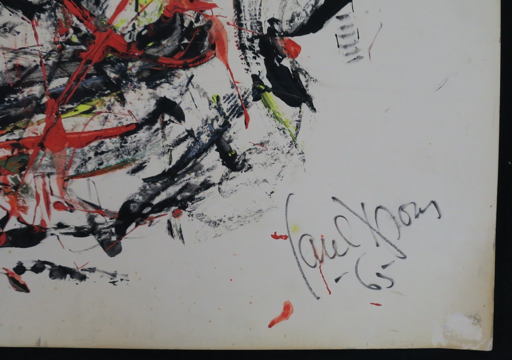 Onbekend gesigneerd: Acryl op papier, Abstracte compositie kopen? Bied vanaf 1!