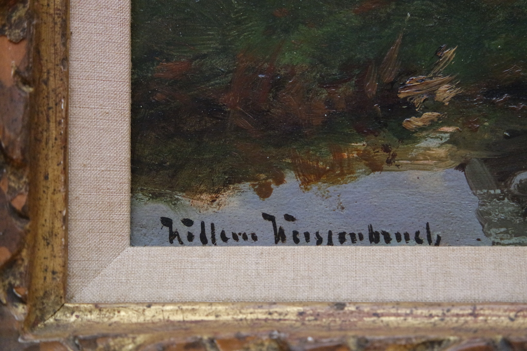 Willem J. Weissenbruch (1864-1941) - olieverf op paneel - molengezicht kopen? Bied vanaf 1725!