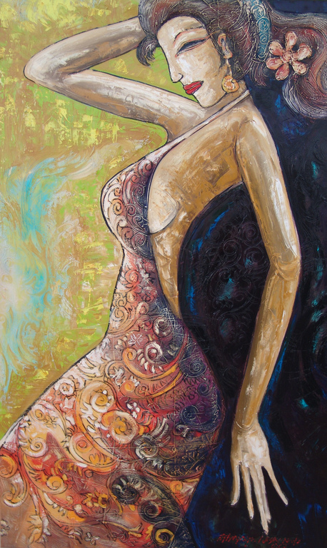 Dance Floor, olieverf op canvas - 100 cm x 160 cm  Gesigneerd ; 2005 kopen? Bied vanaf 250!