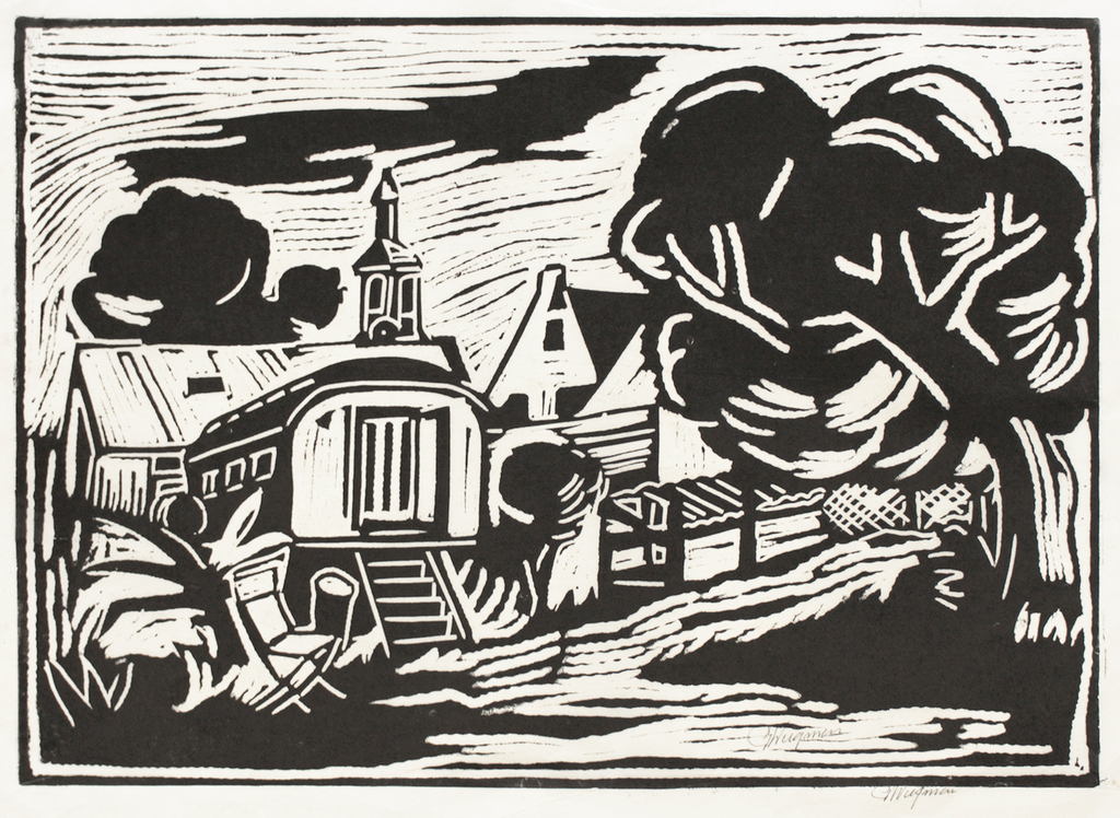 2 linodrukken Piet Wiegman (Heemstede 1930 - 2005) - Cafe/Woonwagen kopen? Bied vanaf 15!