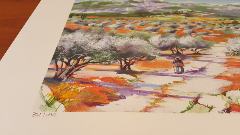 Ella Fort, Sentier de promenade direction au montagne, Schitterende Lithografie kopen? Bied vanaf 1!