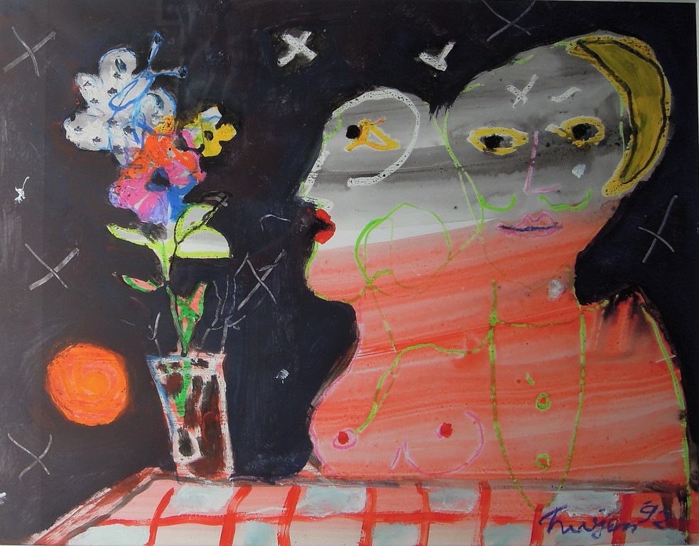 Hans Truijen, gouache, titel niet bekend verkocht voor € 1500!