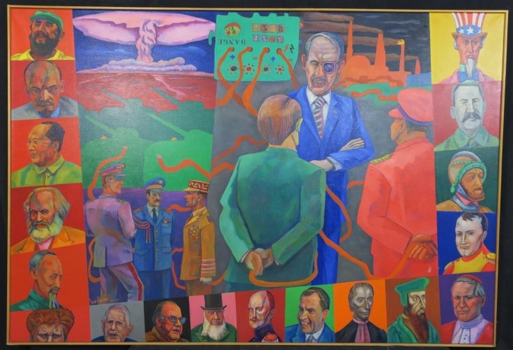 Jan van Holthe: Olieverf op doek, Machthebbers - Ingelijst (Zeer groot!) verkocht voor € 250!