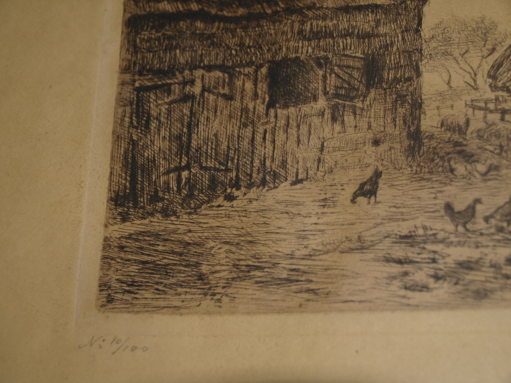 Jacoba de Graaff (1857-1940) : Ets – Boerenerf – Gesigneerd & ingelijst  kopen? Bied vanaf 1!