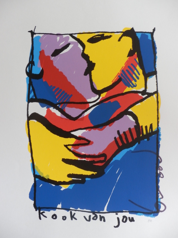 HERMAN BROOD, Gelimiteerde en HANDGESIGNEERDE Zeefdruk 'K OOK VAN JOU kopen? Bied vanaf 170!