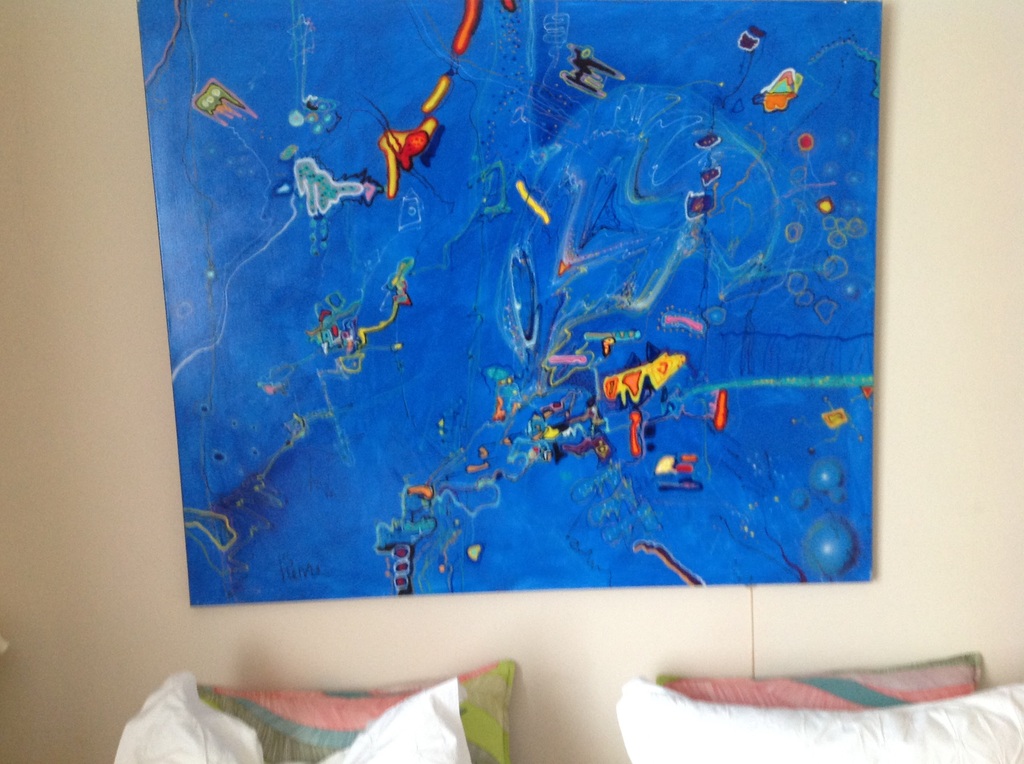 Pierre van Dijk " Blauw " Olie op linnen , Airbrush kopen? Bied vanaf 950!