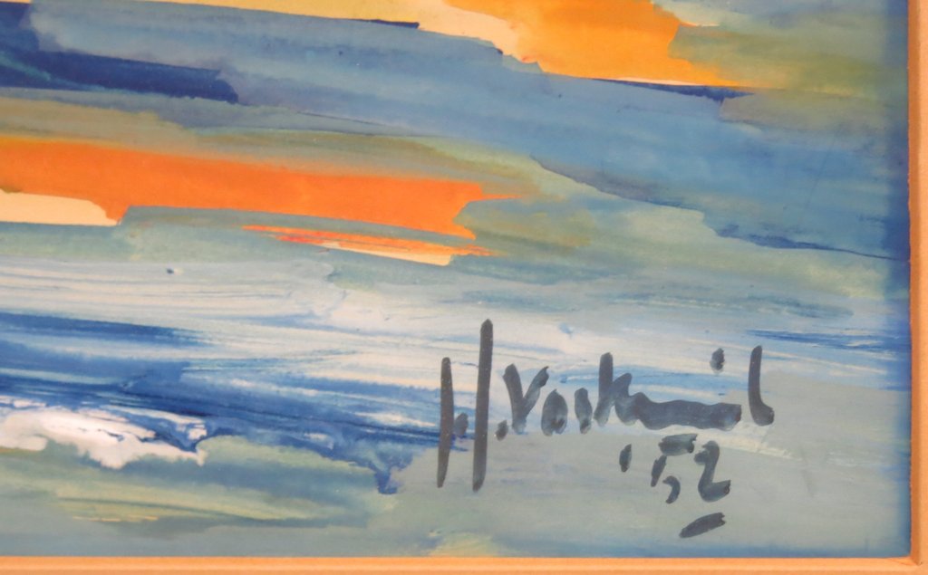 HendrikVoskuijl: Gouache op papier, Landschap - Ingelijst kopen? Bied vanaf 1!