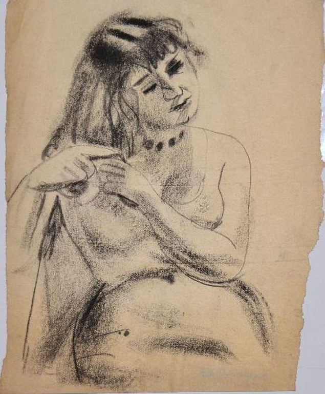 Ed Dukkers: 2 Houtskool tekeningen. verkocht voor € 91!