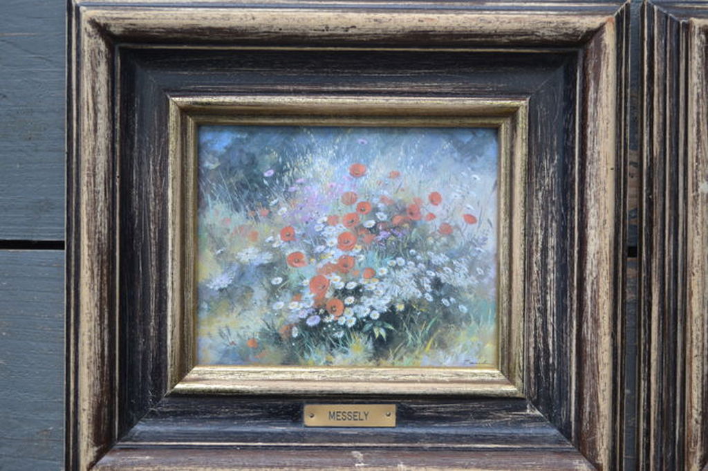 Paul Messely (1927): Olieverf op karton, 2x Bloemstilleven kopen? Bied vanaf 1!