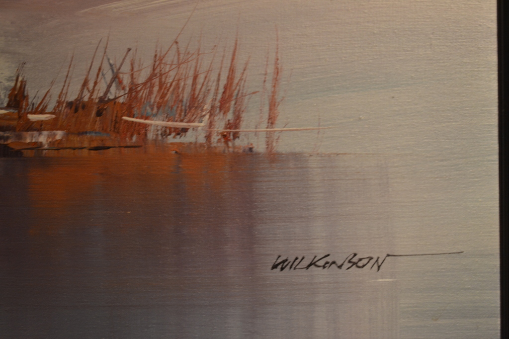 Gesigneerd Wilkinson: olieverf op doek, abstract landschap kopen? Bied vanaf 1!