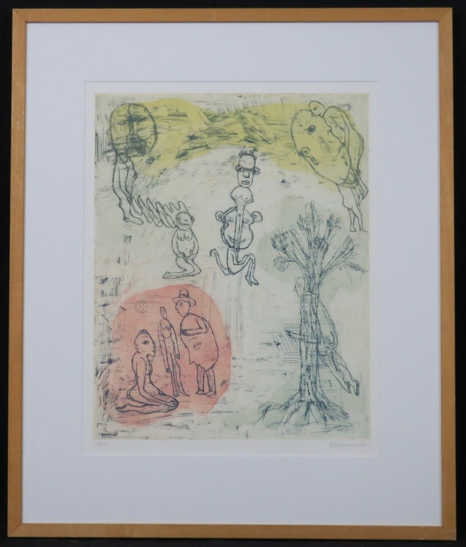 Hanny Ramaer: Ets, Zonder titel - Ingelijst kopen? Bied vanaf 20!