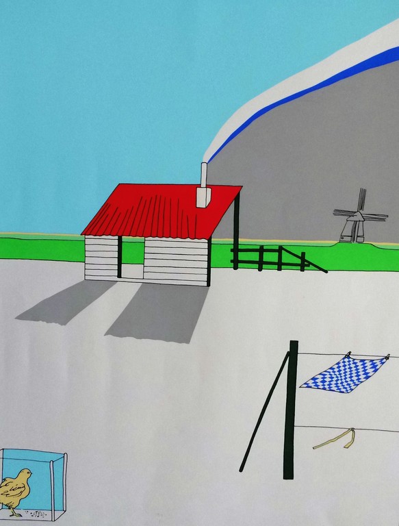 Harrie Gerritz -zeefdruk-open wasschuurtje kopen? Bied vanaf 65!